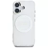 Guess IML Metal Colored Circle Classic Logo Capa MagSafe para iPhone 16 (Branco)