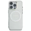 Guess IML Metal Colored Circle Classic Logo Capa MagSafe para iPhone 16 Pro (Branco)