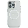 Guess IML Metal Colored Circle Classic Logo Capa MagSafe para iPhone 16 Pro Max (Branco)