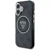 Guess IML Metal Glitter 4G Circle Triangle Capa MagSafe para Apple iPhone 16 (Preto)