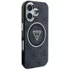 Guess IML Metal Glitter 4G Circle Triangle Capa MagSafe para Apple iPhone 16 (Preto)