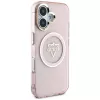 Guess IML Metal Mountain Logo Capa MagSafe para Apple iPhone 16 (Rosa)