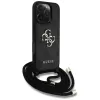 Guess 4G Big Logo Cord Strap Crossbody Capa para iPhone 16 Pro Max - Preto