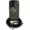Guess 4G Big Logo Cord Strap Crossbody Capa para iPhone 16 Plus - Castanho