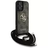 Guess 4G Big Logo Cord Strap Crossbody Capa para iPhone 16 Plus - Castanho