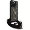 Guess 4G Big Logo Cord Strap Crossbody Capa para Apple iPhone 16 Pro - Castanho