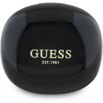 Guess Flat Classic Logo Electroplated TWS Earbuds com estojo de carregamento (Preto)