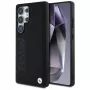 BMW Leather Big Wordmark Case para Samsung Galaxy S25 Ultra preto