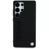 BMW Leather Big Wordmark Case para Samsung Galaxy S25 Ultra preto
