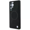 BMW Leder-Halbtextur-MagSafe-Case para Samsung Galaxy S25 Ultra preto