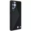 BMW Leder Oversized Stripes MagSafe Case para Samsung Galaxy S25 Ultra preto