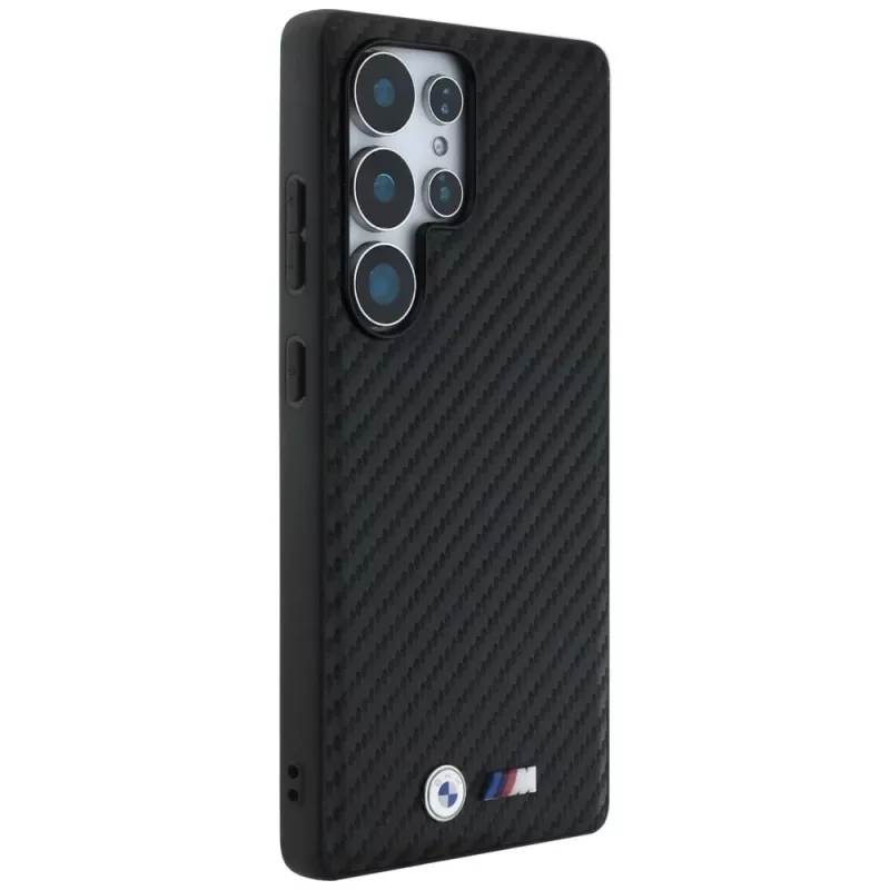 BMW Leather Carbon MagSafe Case para Samsung Galaxy S25 Ultra preto