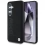 BMW Leather Big Wordmark Case para Samsung Galaxy S25+ preto
