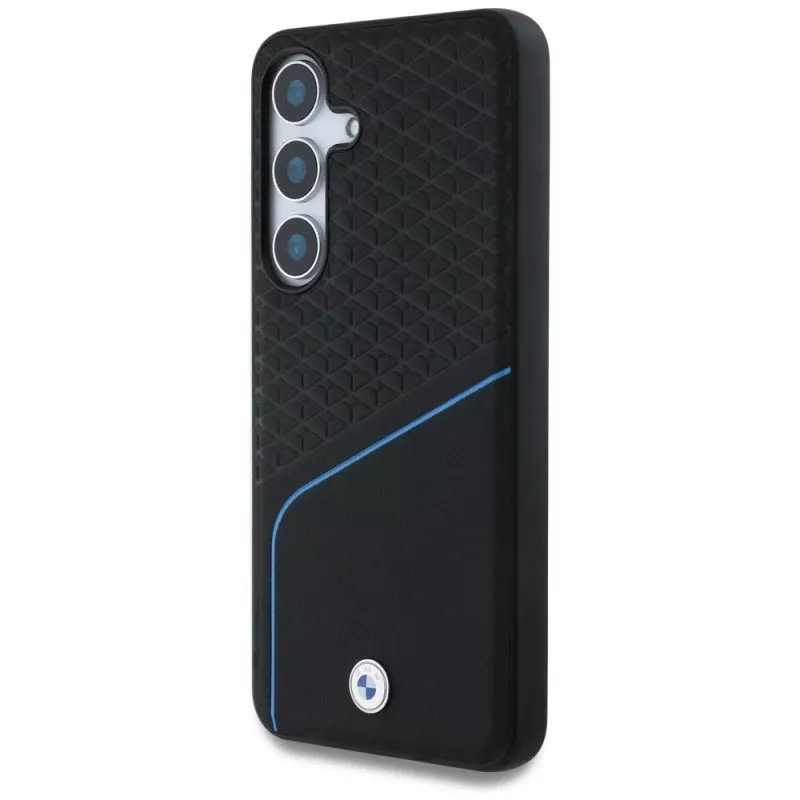 BMW Leder-TEXTURED e liso MagSafe Case para Samsung Galaxy S25 preto