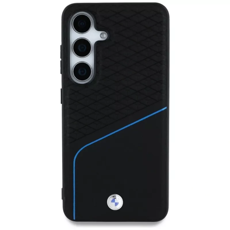 BMW Leder-TEXTURED e liso MagSafe Case para Samsung Galaxy S25 preto