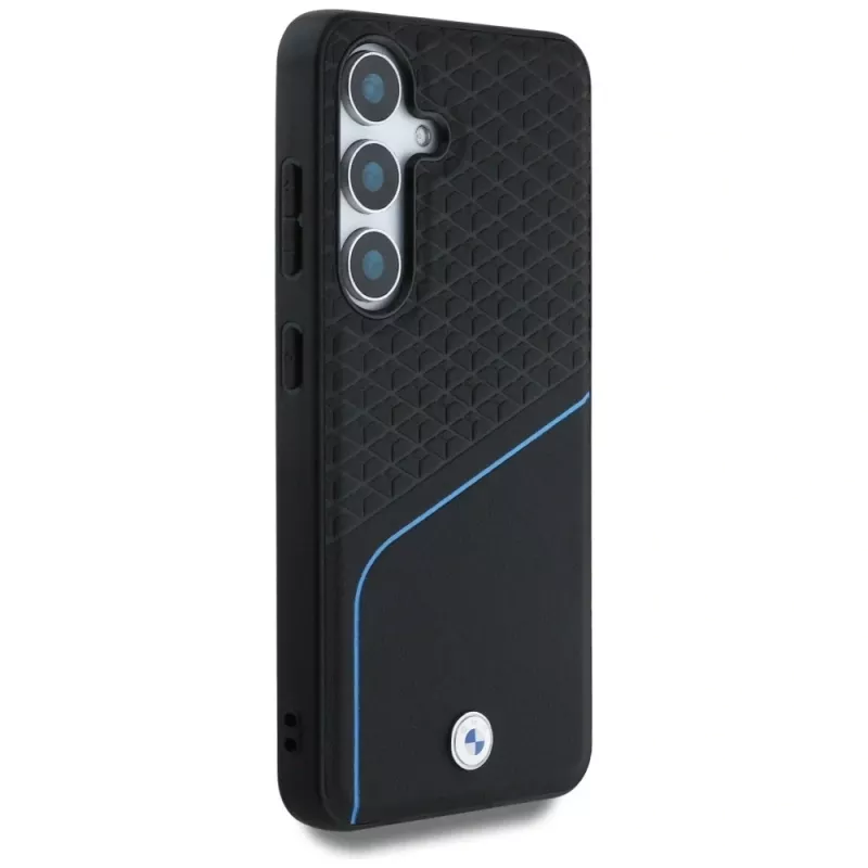 BMW Leder-TEXTURED e liso MagSafe Case para Samsung Galaxy S25 preto