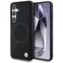 BMW Leder-Halbtextur MagSafe Case para Samsung Galaxy S25 preto