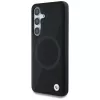 BMW Leder-Halbtextur MagSafe Case para Samsung Galaxy S25 preto