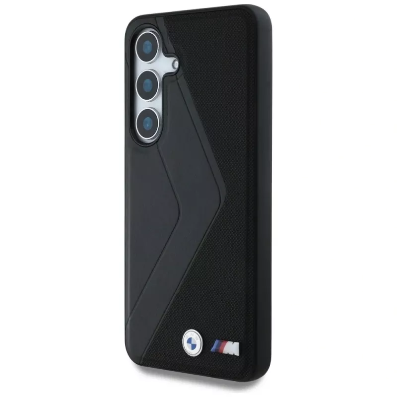 BMW Leather Oversized Stripes MagSafe Case para Samsung Galaxy S25 preto