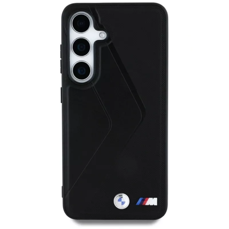BMW Leather Oversized Stripes MagSafe Case para Samsung Galaxy S25 preto