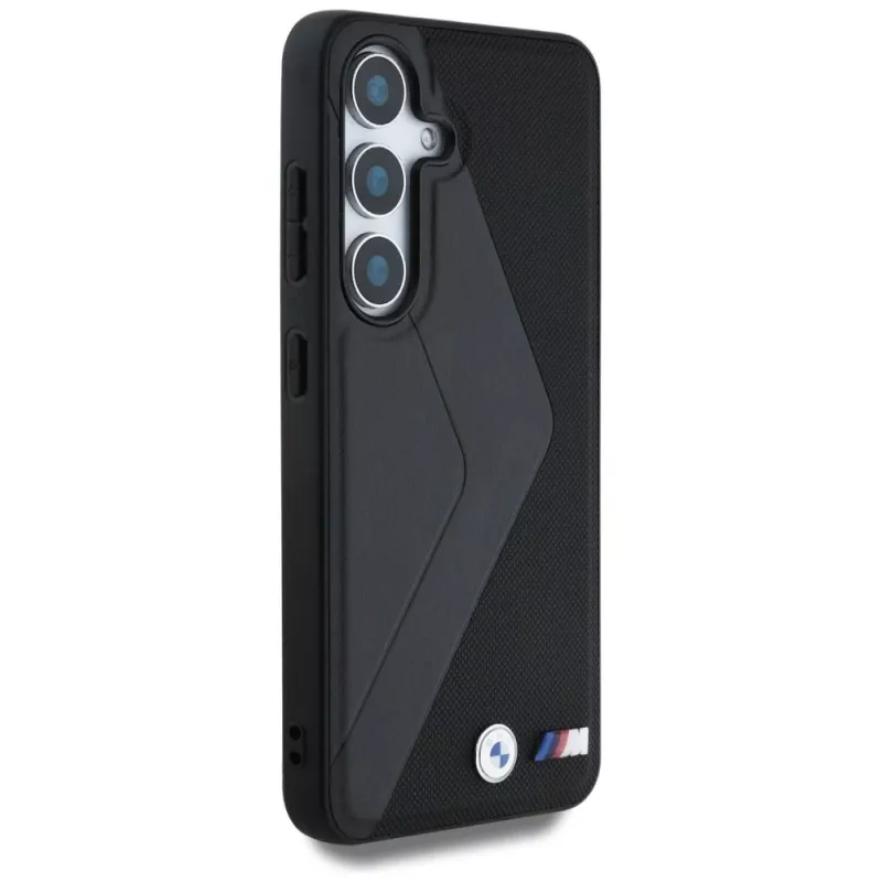 BMW Leather Oversized Stripes MagSafe Case para Samsung Galaxy S25 preto