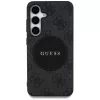Guess 4G Round Patch Classic Logo MagSafe Case para Samsung Galaxy S25+ (preto)