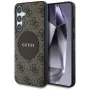 Guess 4G Round Patch Classic Logo MagSafe Case para Samsung Galaxy S25+ (castanho)