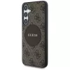 Guess 4G Round Patch Classic Logo MagSafe Case para Samsung Galaxy S25+ (castanho)