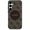 Guess 4G Round Patch Classic Logo MagSafe Case para Samsung Galaxy S25+ (castanho)