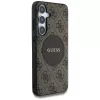 Guess 4G Round Patch Classic Logo MagSafe Case para Samsung Galaxy S25+ (castanho)