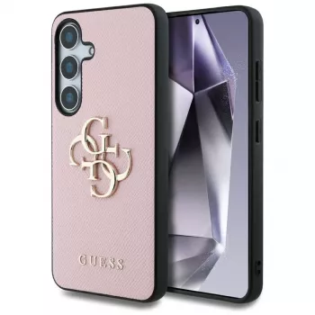 Capa traseira Guess Grained Big 4G Logo Small Classic Logo para Samsung Galaxy S25, rosa
