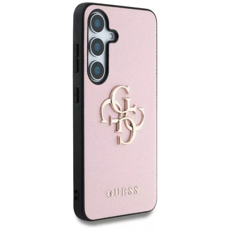 Capa traseira Guess Grained Big 4G Logo Small Classic Logo para Samsung Galaxy S25, rosa