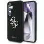 Guess Silicone Big 4G Logo Bottom Script Case para Samsung Galaxy S25, preto