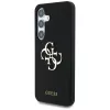 Guess Silicone Big 4G Logo Bottom Script Case para Samsung Galaxy S25, preto