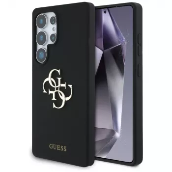 Guess Silicone Big 4G Logo Bottom Script Case para Samsung Galaxy S25 Ultra - preto