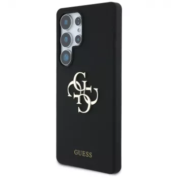 Guess Silicone Big 4G Logo Bottom Script Case para Samsung Galaxy S25 Ultra - preto