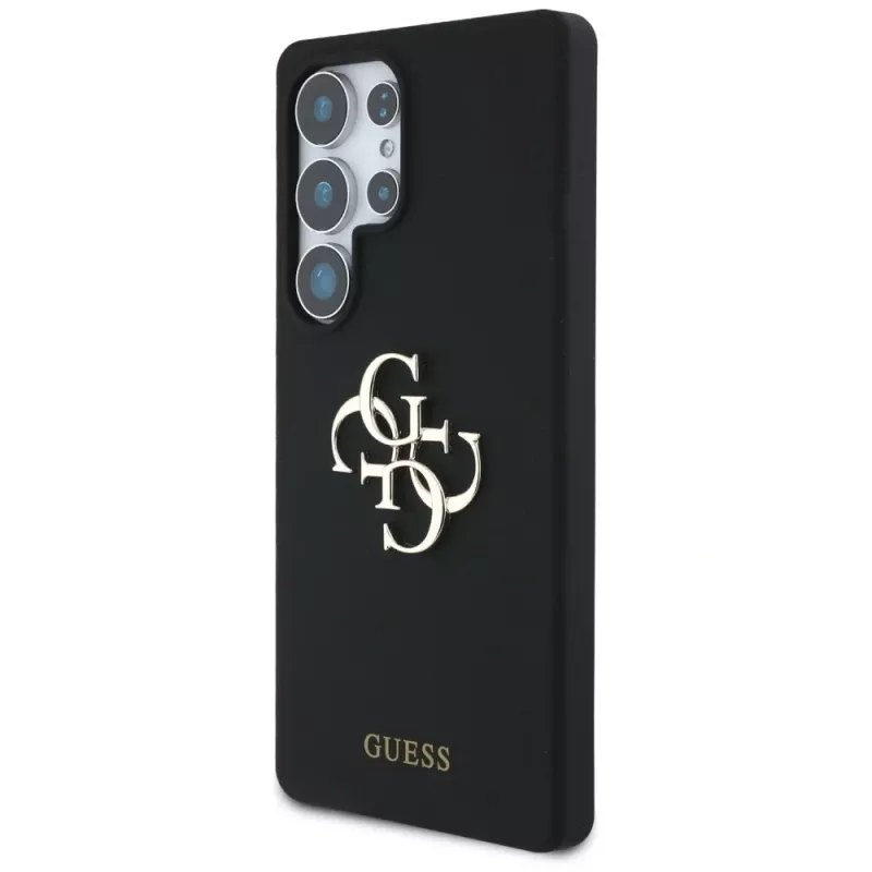 Guess Silicone Big 4G Logo Bottom Script Case para Samsung Galaxy S25 Ultra - preto