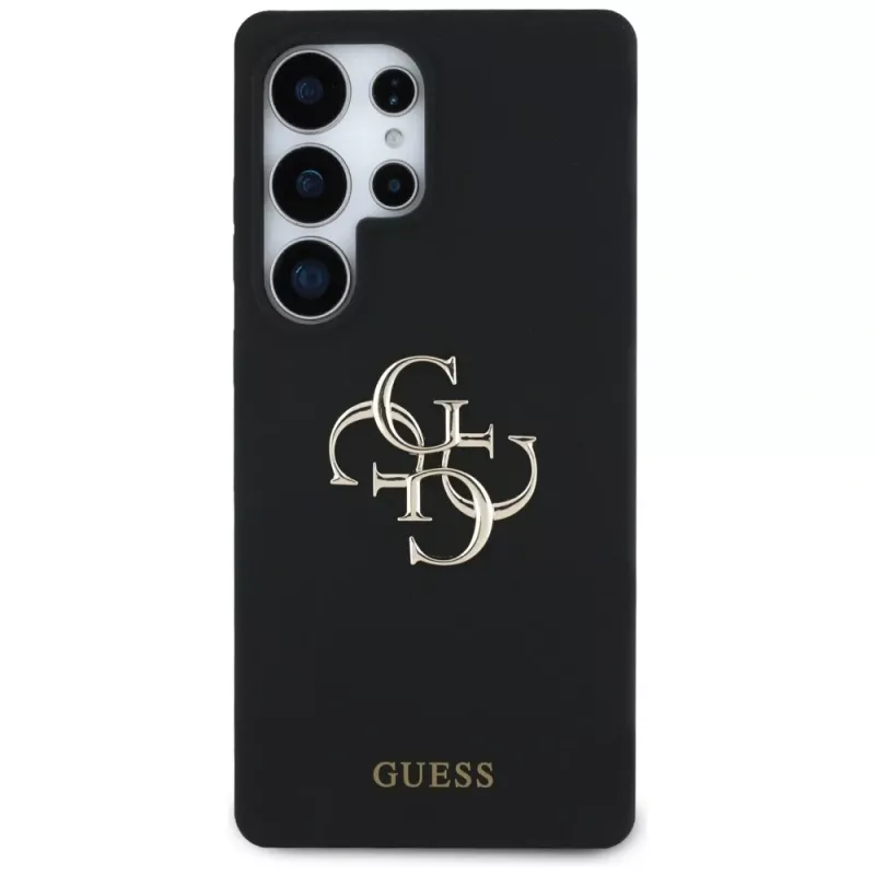 Guess Silicone Big 4G Logo Bottom Script Case para Samsung Galaxy S25 Ultra - preto