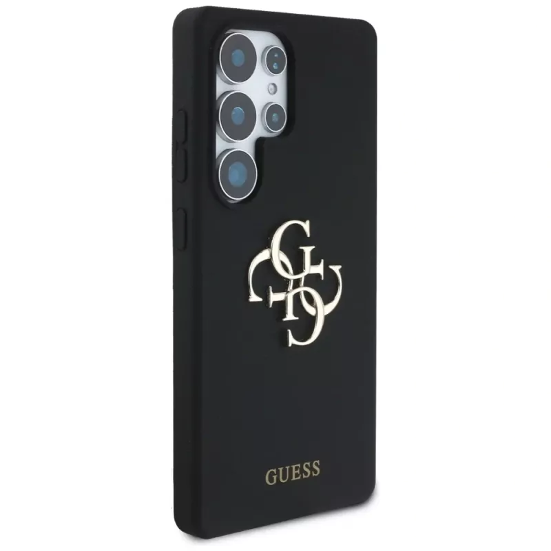 Guess Silicone Big 4G Logo Bottom Script Case para Samsung Galaxy S25 Ultra - preto