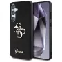 Guess Fixed Glitter Big 4G Metal Logo Case para Samsung Galaxy S25 (preto)