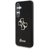 Guess Fixed Glitter Big 4G Metal Logo Case para Samsung Galaxy S25 (preto)