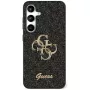 Guess Fixed Glitter Big 4G Metal Logo Case para Samsung Galaxy S25+ (preto)