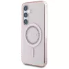 Guess Rhinestones Printed Classic Logo MagSafe Case para Samsung Galaxy S25 (rosa)