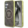 Guess 4G Glitter Triangle Buttons MagSafe Case para Samsung Galaxy S25 (castanho)