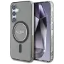 Guess Glitter Circle Classic Logo MagSafe Case para Samsung Galaxy S25 preto