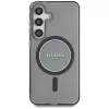 Guess Glitter Circle Classic Logo MagSafe Case para Samsung Galaxy S25 preto