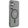 Guess Glitter Circle Classic Logo MagSafe Case para Samsung Galaxy S25 preto