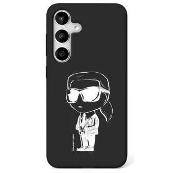 Karl Lagerfeld Silicone Graffiti Ikonik Printed Logo MagSafe Case para Samsung Galaxy S25 preto