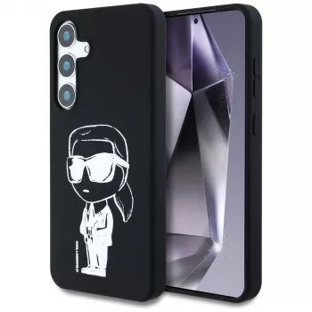 Karl Lagerfeld Silicone Graffiti Ikonik Printed Logo MagSafe Case para Samsung Galaxy S25 preto