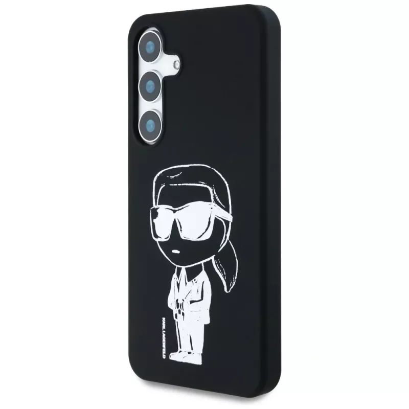 Karl Lagerfeld Silicone Graffiti Ikonik Printed Logo MagSafe Case para Samsung Galaxy S25 preto